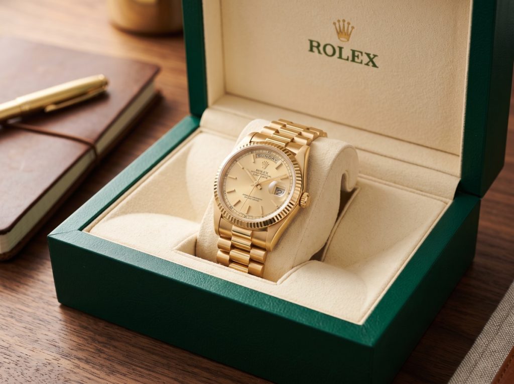 Rolex Day-Date 18K gold watch payout